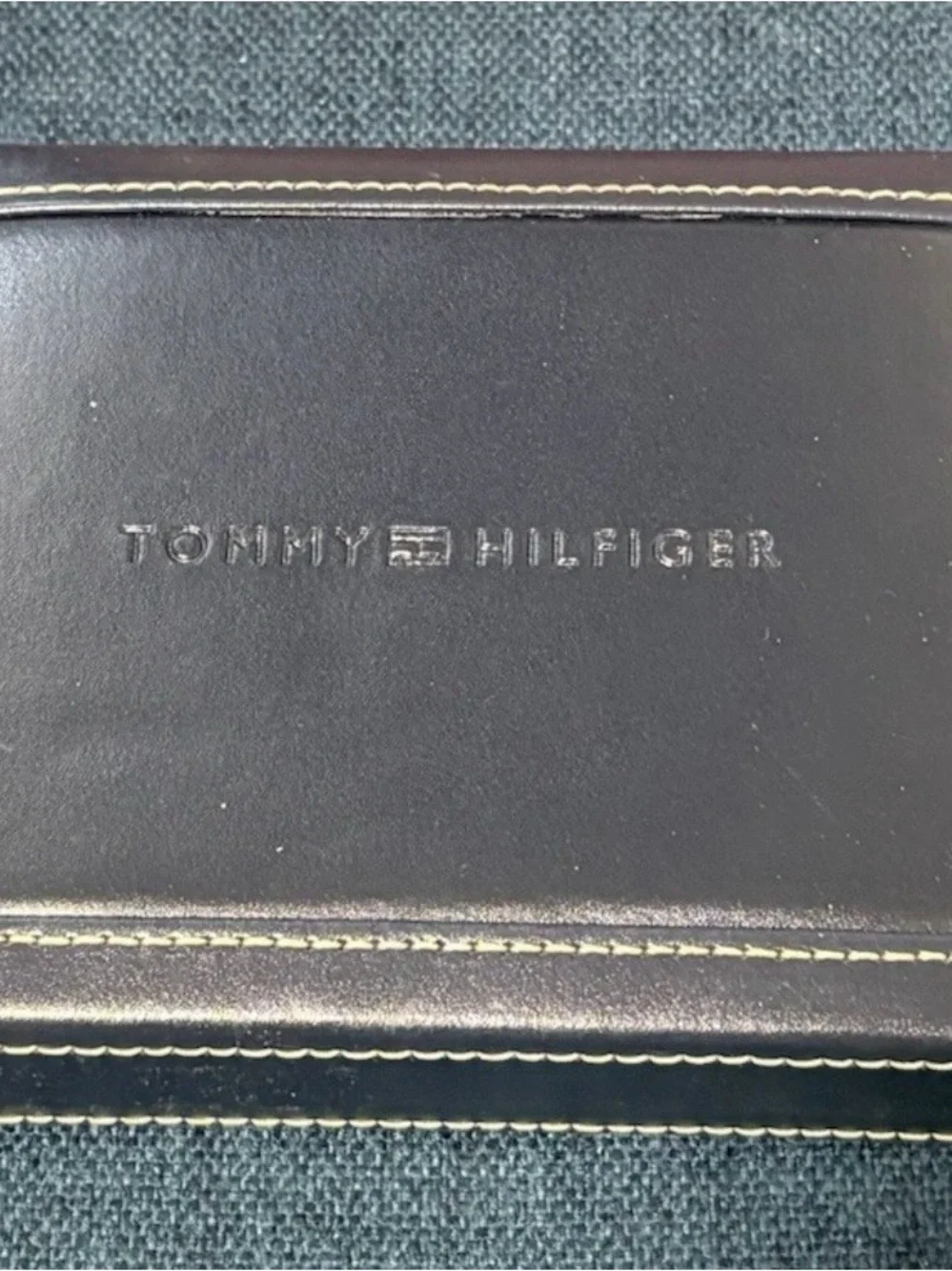 Tommy Hilfiger Black Leather Bi-Fold Wallet with ID Window